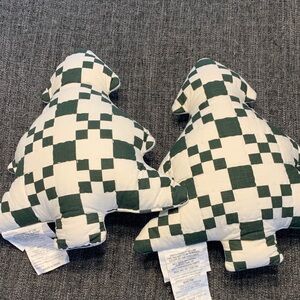 Green and White tree pillows